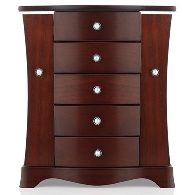 RR ROUND RICH DESIGN Jewelry Box - Made of Solid Wood with Tower Style 4 Draw...