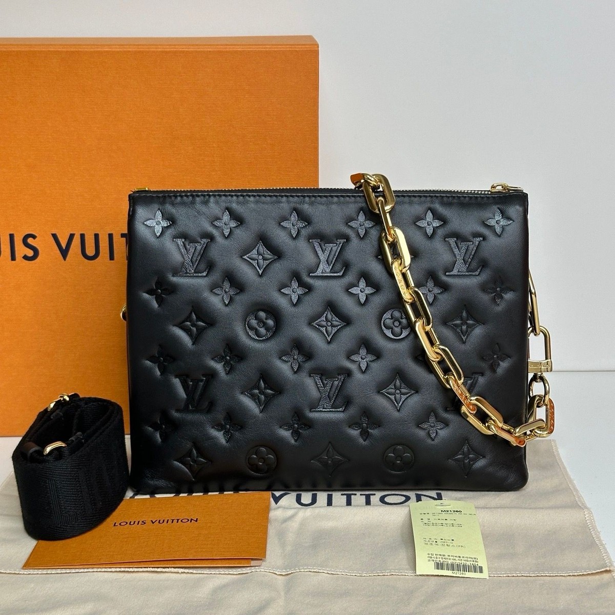 Louis Vuitton Coussin PM Black Crossbody Bag Chain Strap