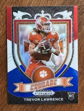 2021 Panini Prizm Draft Picks Crusade Trevor Lawrence #161 Red White & Blue RC