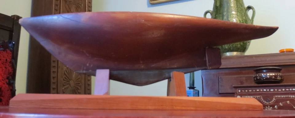 Antique Early 1900s Toy Sailboat Display on Stand 53cm Pond Boat Nautical Ship - Image 3 of 4