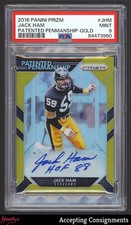 2016 Panini Prizm Patented Penmanship Prizms Gold #23 Jack Ham AUTO 05/10 PSA 9