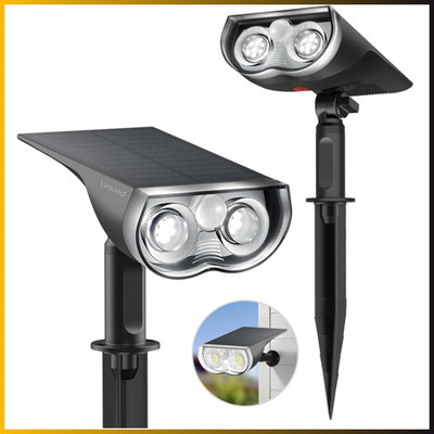 Linkind Solar Gartenleuchte 2er Set mit Bewegungsmelder, 1000lm Kaltweiß, 6500K