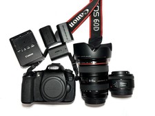 Canon EOS 60D 24-105 L IS and 50mm box and batteries with paperwork