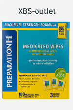 Preparation-H Maximum Strength Medicated Hemorrhoidal Wipes With Aloe, 180 Ct