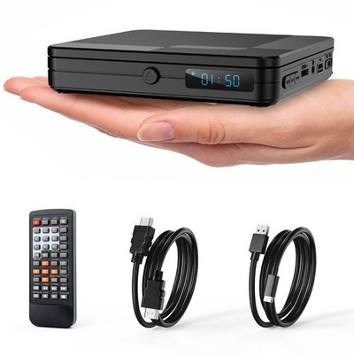 Mini DVD Player 1080P HD HDMI USB 2.0 All Region Free Homlab Remote Control Jack