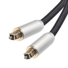 Fiber Optic Audio Cable Braided Digital Audio Optic Cable Nylon 3.3Ft for TV