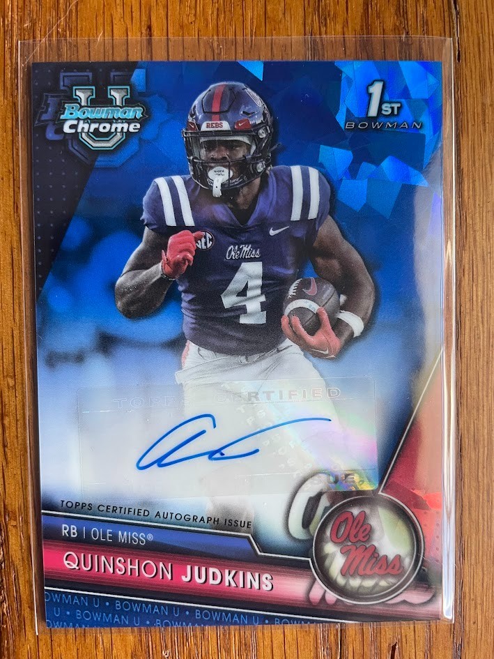 2023 Bowman U Chrome Sapphire QUINSHON JUDKINS Auto #PA-QJU Ole Miss Browns