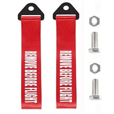 2PCS Racing Tow Strap Red High Strength Tow Strap Universal Cars Set Belt red