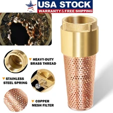 2" NPT One Way Brass Foot Valve with Zebra Mussel Strainer for Irrigation Pumps