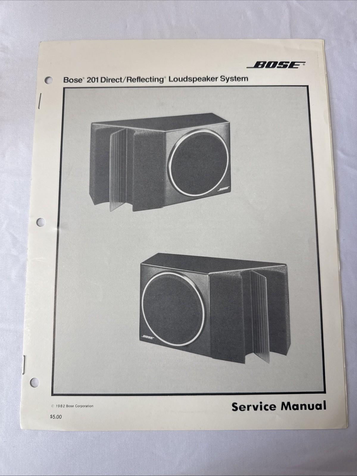 Original Bose 201 Series II Direct/Reflecting Loudspeaker System Service Manual