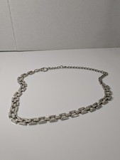 Womens Vintage Small Metal Belt Belly Chain Boho Silver Toned Adjustable 37 In