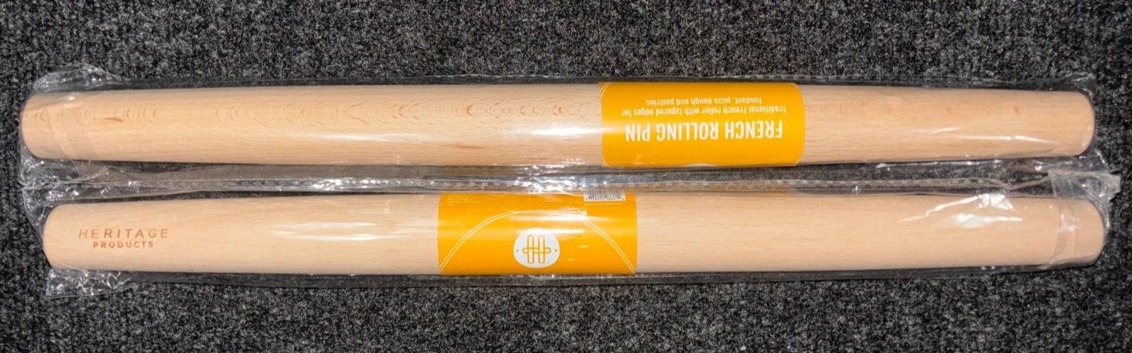 2x French Rolling Pin Heritage Products Traditional French Roller New & Sealed