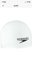 WHITE Speedo Unisex-Adult Elastomeric Solid Silicone Swim Cap Brand NEW 