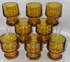 4 VTG 4” Libbey MCM Amber Georgian Honeycomb Glasses Tumblers Juice Or Cocktail