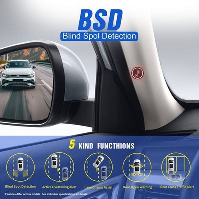 Universal 77GHz car Blind Spot Monitoring and Reversing Warning System (BSD)