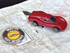 Hot Wheels Redline Ford Mark IV MKIV Red Enamel Track Baggie w/ Sticker & Button