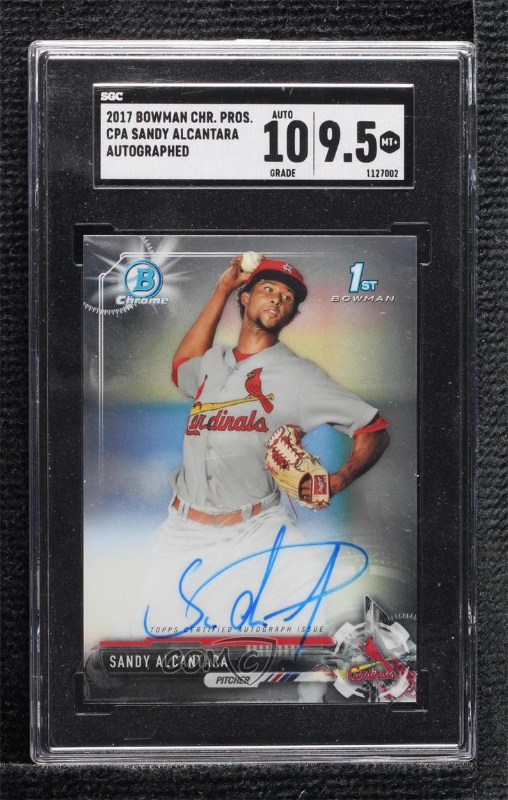 2017 Bowman Chrome Prospect Sandy Alcantara #CPA-SA SGC 9.5 Mint+ Auto 01wq