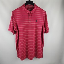 JOHNNIE-O Shirt Mens XL Pink  White Linxter Stripe S/S Polo JMP02020