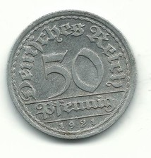VERY NICE HIGHER GRADE 1921 F GERMANY 50 PFENNIG-DEUTSCHES REICH-DEC268