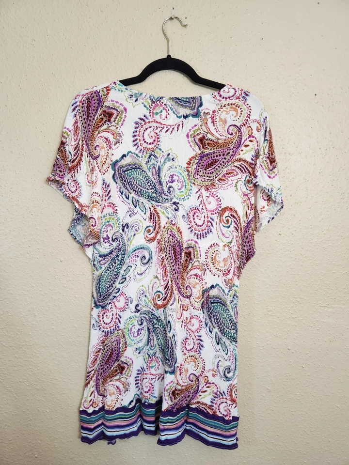 Vestido de mujer Lauren Ralph Lauren multicolor cachemira cuello en V natación pequeño Foto 2 de 4