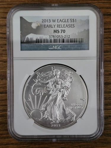 2013-W Burnished Silver Eagle NGC MS70 EARLY RELEASES 