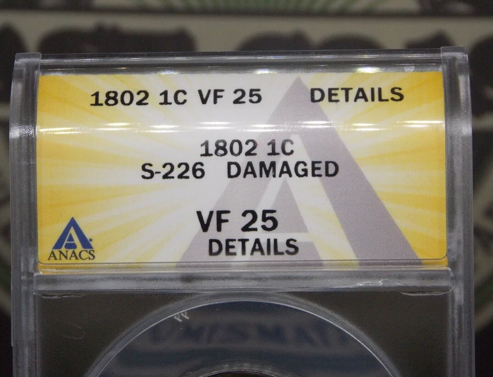 1802 Draped BUST Large Cent S-226 1c ANACS VF25 Details #760 Very Fine ECC&C Inc - Image 4 of 4