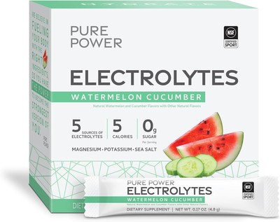 Dr. Mercola Pure Power Electrolytes, Watermelon Cucumber Flavor, 5.13 oz (145.6