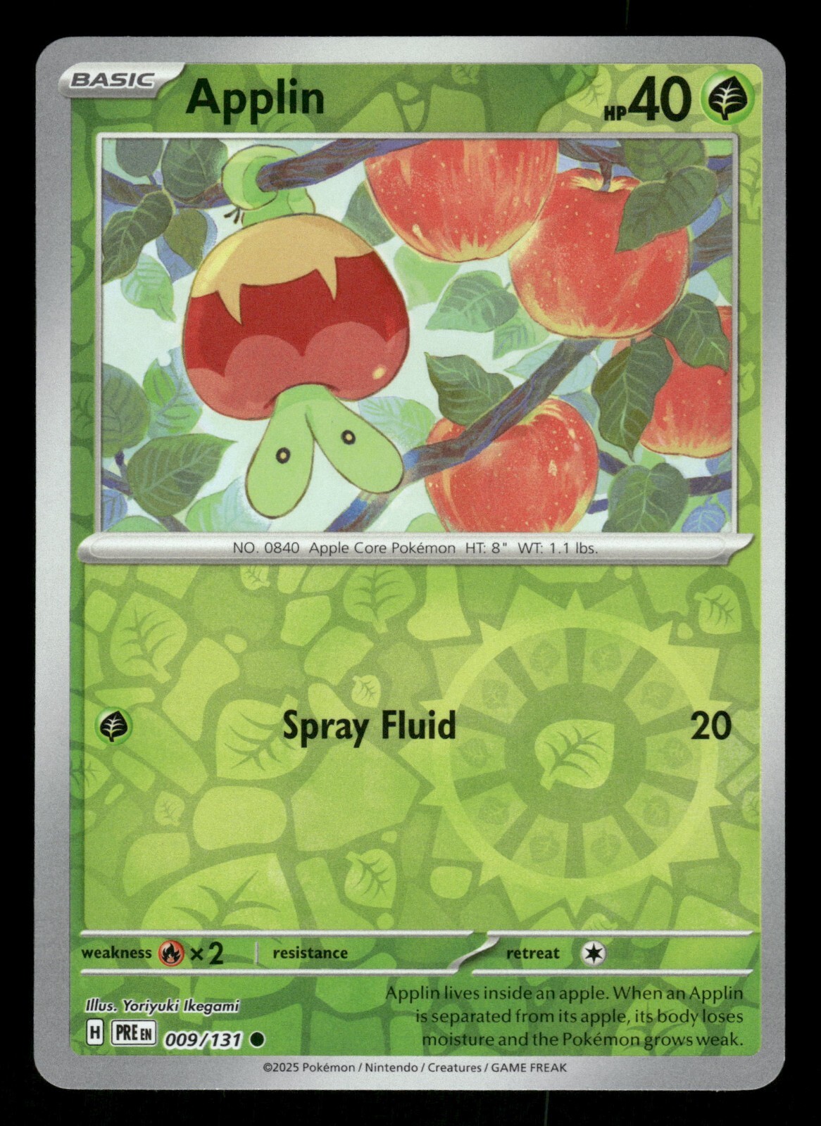 Applin Reverse Holo NM 009/131 SV: Prismatic Evolutions Pokemon