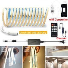 Striscia LED Cob 12V 24V striscia luminosa striscia WW/CW/NW Dimmar autoadesiva DHL