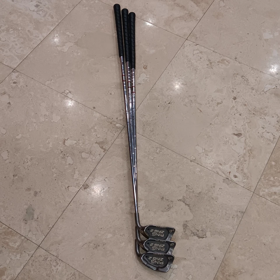 Vintage Karsten PING ZING 2 Black Dot 7,8,9  Irons Right Hand Steel Shaft 38" - Image 3 of 4