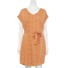 Sonoma Womens Good For Life Dolman Sleeve Dress Orange XS Petite NWT