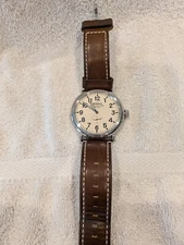Shinola Runwell White Dial Tan Leather Strap Argonite 1069 Men's Watch 47mm