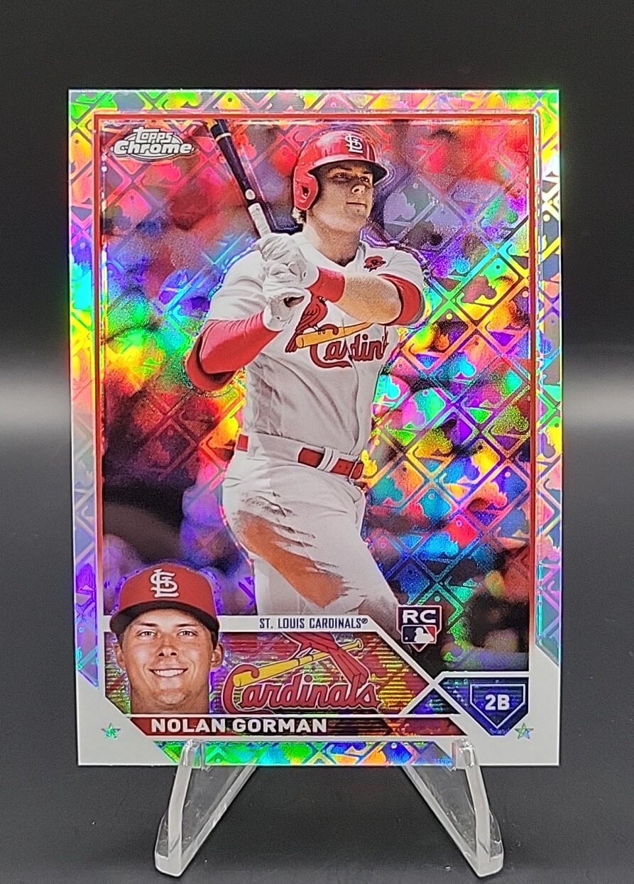 2023 Topps Chrome Logofractor Nolan Gorman RC Rookie Card #192 Cardinals