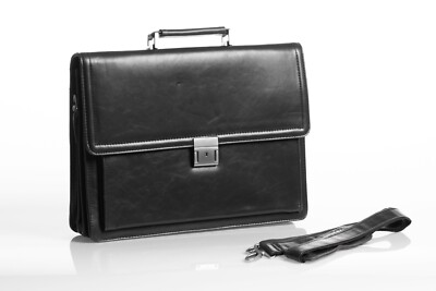 Vegan Faux Leather Executive Briefcase - Great Gift!