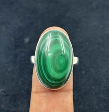 Malachite 925 Sterling Silver Handmade Bezel Valentine's Gift Ring KJ-314