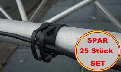 25x THE SNAP light Schwarz Kabel Halter für Traversen Rohr, Befestigungs Klammer