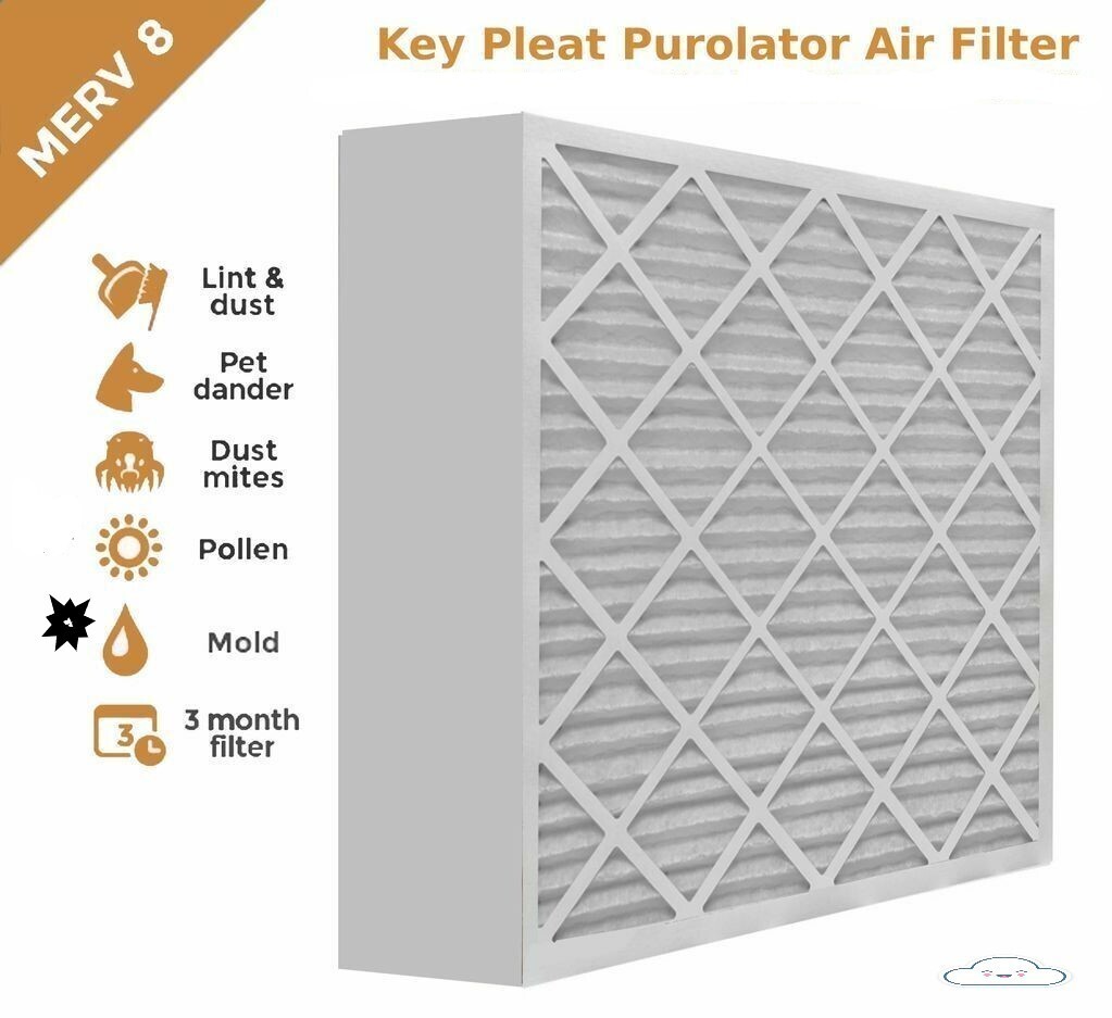 PUROLATOR HiE&40 AC Furnace Pleated FILTERS 20x24x4 SOLD in BOX of 6