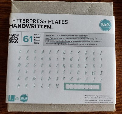 We R Memory Keepers Letter Press Plates Handwritten 61 Pieces