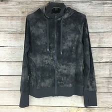 Danskin Hooded Full Zip Jacket Gray Marbled Women's Medium