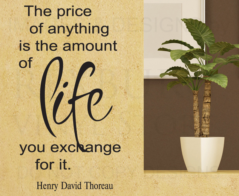 Vinyl Wall Decal Quote Art: The Price of Life J29 Lettering Sticker