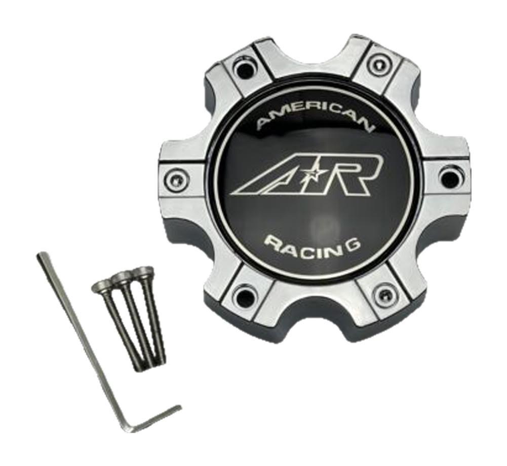 American Racing AR708 Chrome 6 Lug Wheel Center Cap W/Screws