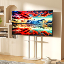 Height Adjustable Floor TV Stand with Mount Stone Shelf for 40  -75  Load up 40KG