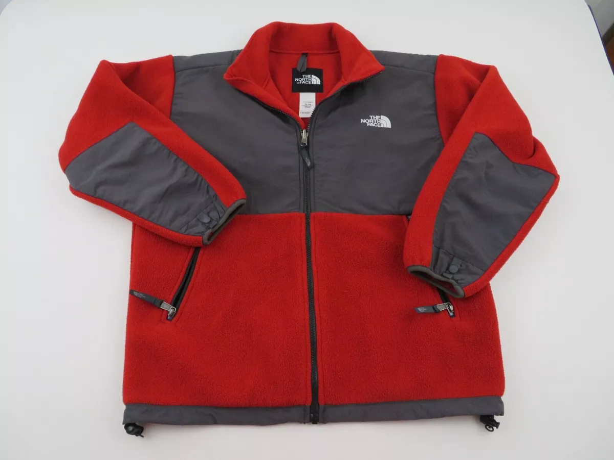 The North Face Denali Fleece Jacket Youth Boys Extra Large XL Full Zip Red Gray