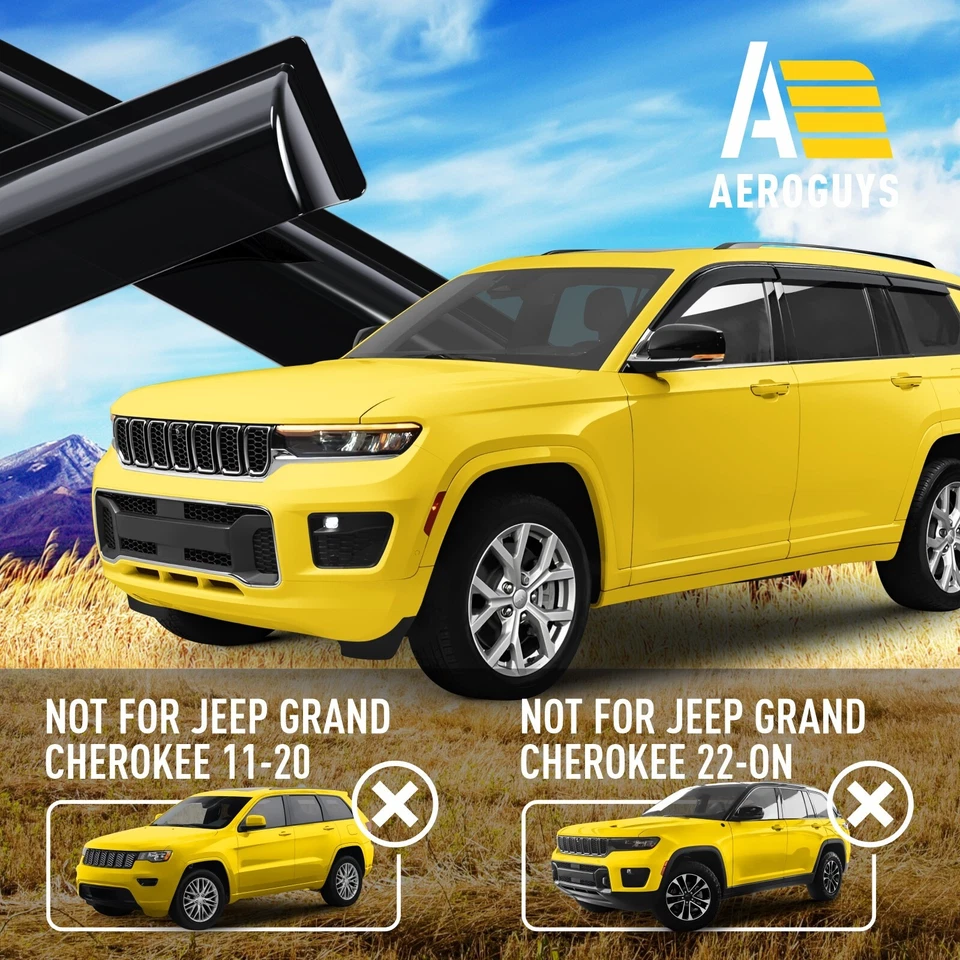 Protectores de lluvia viseras de ventilación para Jeep Grand Cherokee L 2021-2025 Foto 4 de 4