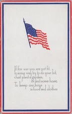 Postcard Patriotic American Flag If For War You Are Not Fit 