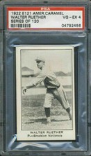 1922 E121 American Caramel Walter Ruether PSA 4 Brooklyn Robins
