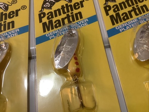 Lot 3 lures panther martin trout spinners 3/8oz silver/yellow red spots 9-PMR-S - Picture 2 of 5