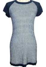 MADE FOR ME TO LOOK AMAZING Navy Crochet Dress + Infinity Scarf  Jr Size S  NWT