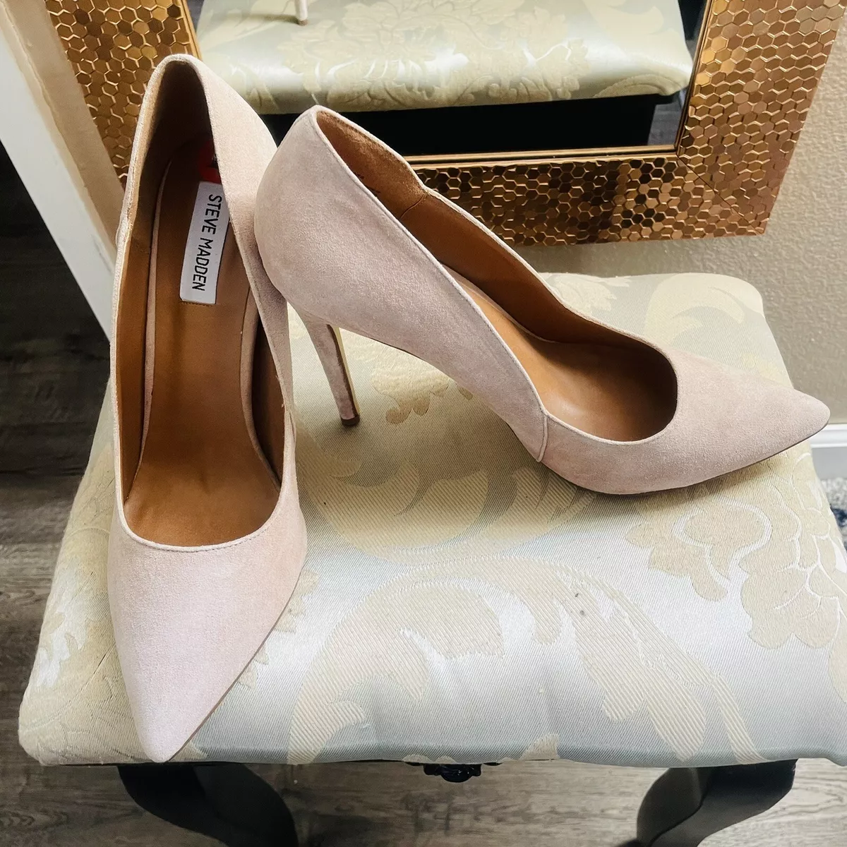 Steve Madden Camel Tan Stiletto Size 10 High Heel Stiletto Close