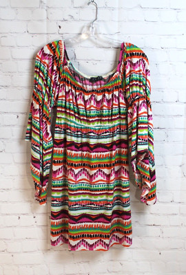 Joyce Off The Shoulder Tunic Dress Multicolor Size Small